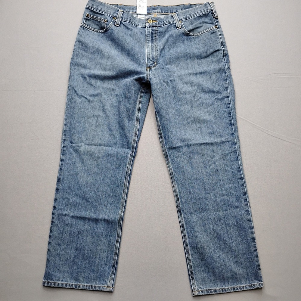 Carhartt Mens Relaxed Fit Straight Leg Blue Jeans 40x30 101483-980